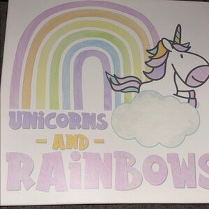 Unicorns and Rainbows Canvas Art